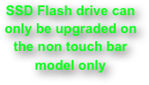 SSD Flash drive can only be upgraded on the non touch bar model only